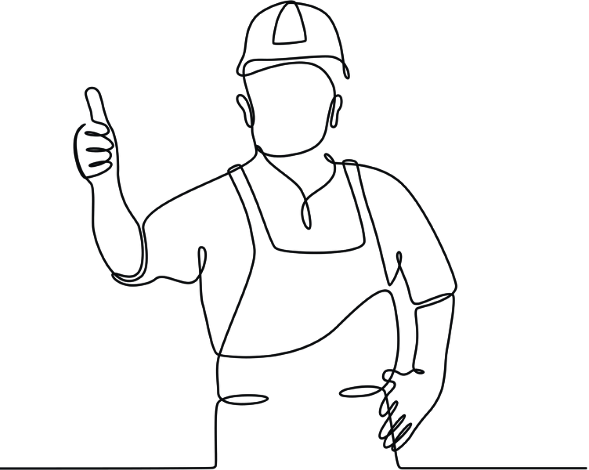 illustration d'un conducteur de travaux satisfait d'un suivi de chantier Pau co gestion 64
